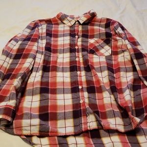 2x faded glory flannel top